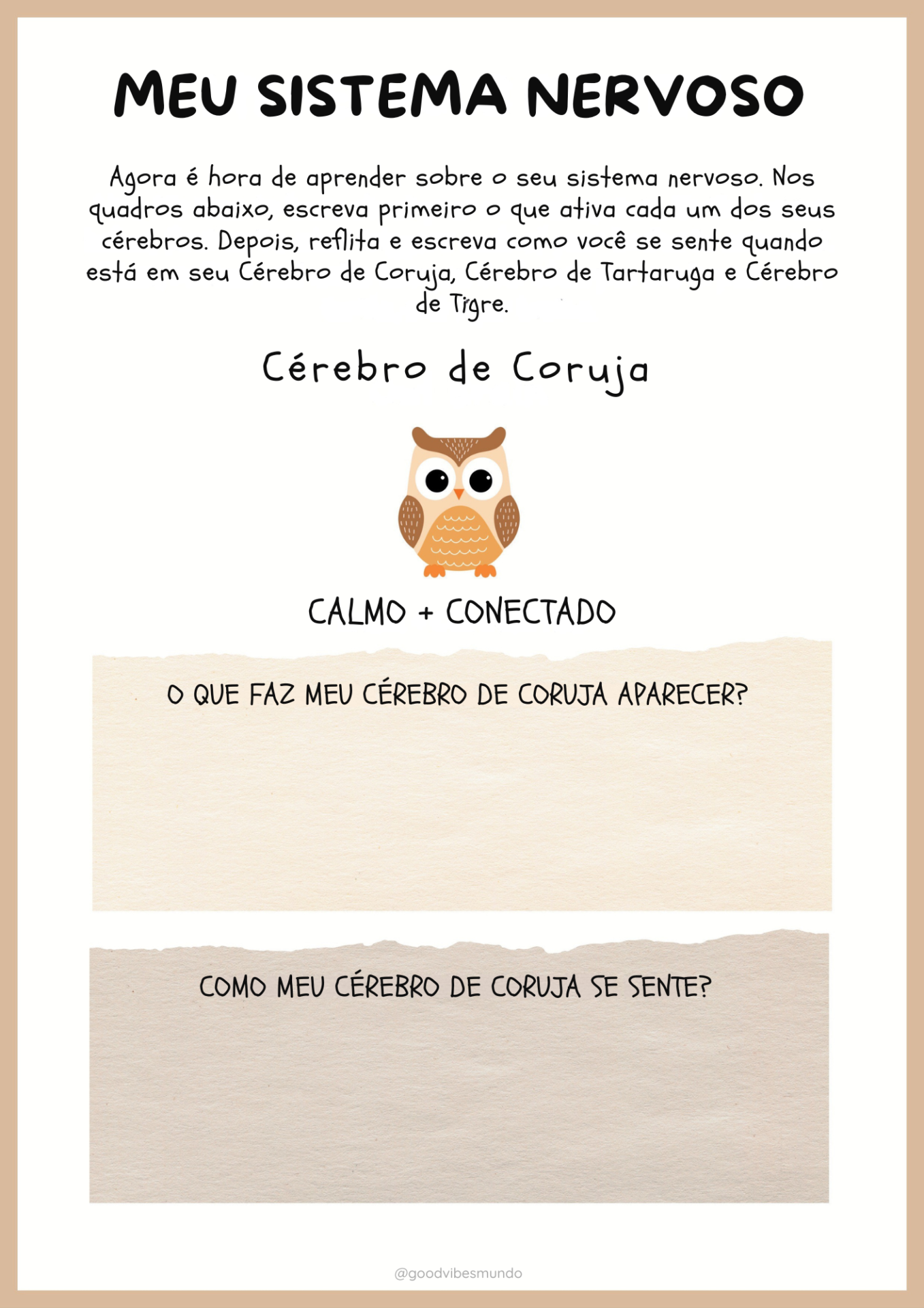 Página interna do caderno